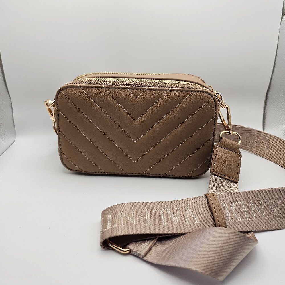 Valentino Orlandi Quilted Vegan Leather Crossbody – NWT – Taupe - Picture 3 of 10